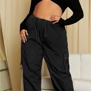 Women's Black Cargo Joggers
